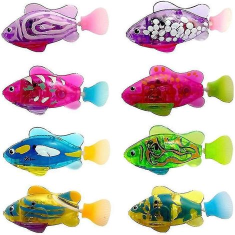 Ensemble de 8 poissons jouets électroniques, fonctionnant à piles, avec fonction nage, pour enfants, Noël (1/5)