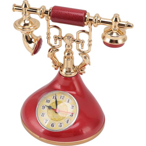 Vintage-Telefonwecker, einzigartig, elegant und präzise, ideal als Nachttischwecker für Zuhause, Café oder Büro (YF020 3). (1/5)