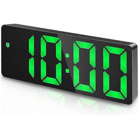 Réveil numérique de dernière génération, horloge LED pour chambre, horloge électronique de bureau avec affichage de la température, luminosité réglable et commande vocale. (1/5)