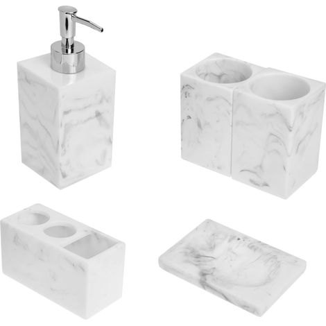 Accessoires de Salle de Bain Marbre de Toilette pour Maison Flacons Émulsion Porte-Savon et Gobelets à Brosses à Dents (1/5)