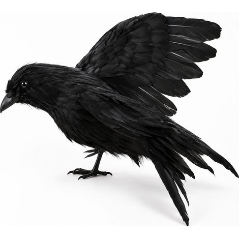 Halloween Corbeau Noir, Réaliste À La Main Réfléchie À La Main Prop Halloween Oiseaux Corbeau Prop Décor En Plein Air Intérieur Partie Décoration (1/5)