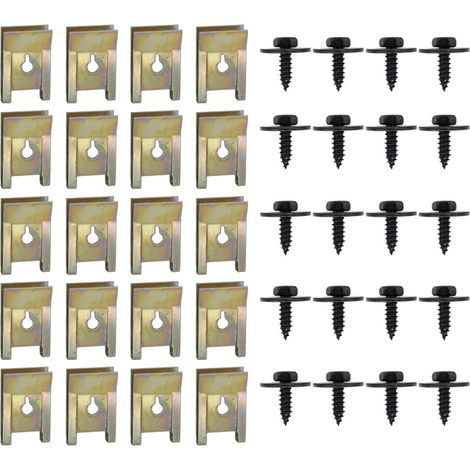 Lot de 30 clips métalliques et 30 vis - Fixations automobiles - Fixations - Fer galvanisé - À pince - Hex - Galvanisé - Ronde - 14 millimeters - Entretien automobile (1/5)