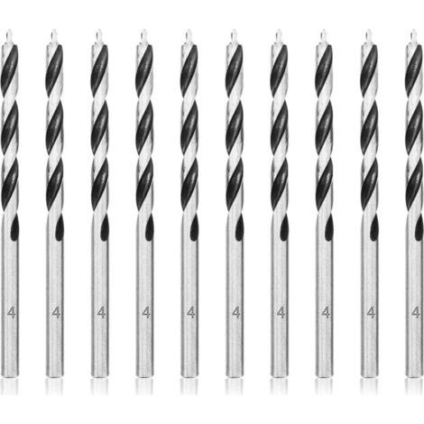 Forets à Bois Hélicoïdaux 4mm 10 Pièces Mèche pour Bois Professional Foret Brad Point pour Bois (1/5)