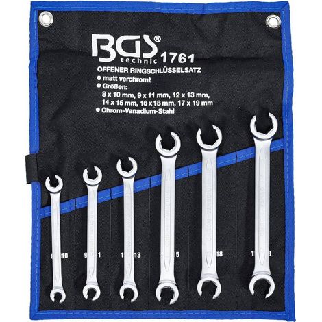 Jeu de Clés à Tuyauter 6 pcs - 8 x 10 à 17 x 19 mm - Acier Résistant - Polyvalence et Précision - D-Work