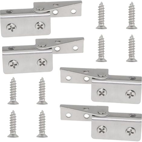 Lot de 2 paires de charnières de porte, blanc (1/5)