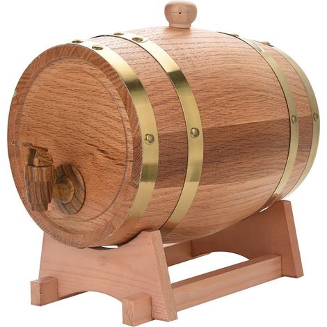 Tonneau à vin en chêne massif vintage de 3 litres, idéal pour la bière, le whisky, le rhum et le porto. (1/5)