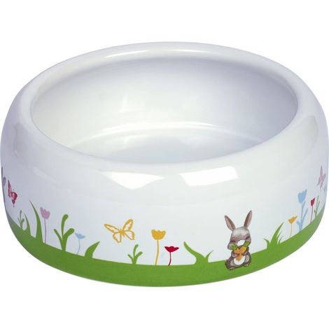 Nobby Futtertrog Keramik Flower Ø 14 cm -500 ml weiß-bunt LED Stern