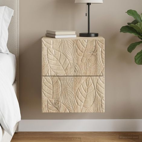 vidaXL Mesita de Noche de Pared Roble Sonoma 34,5 x 33 x 40 cm (1/5)