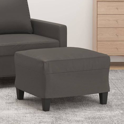 Repose-pied Tabouret pour Maison Salon Chambre Gris 60x50x41 cm Similicuir -BV25795 (1/5)