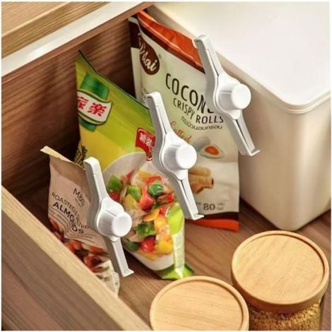 Lot de 5 Pinces de conservation, bec verseur, plastique, fermeture sacs alimentaires, cuisine (1/5)