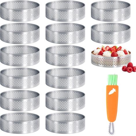 15 x 6 cm diameter 430 stainless steel tart rings 6 cm baking rings for mini cakes (1/5)