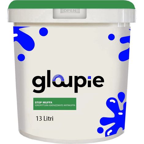 GLOUPIE STOP MUFFA Pittura All'Acqua Antimuffa Traspirante Per Pareti Per Tutti Gli Ambienti Interni 13 Lt Bianco Made in Italy (1/5)