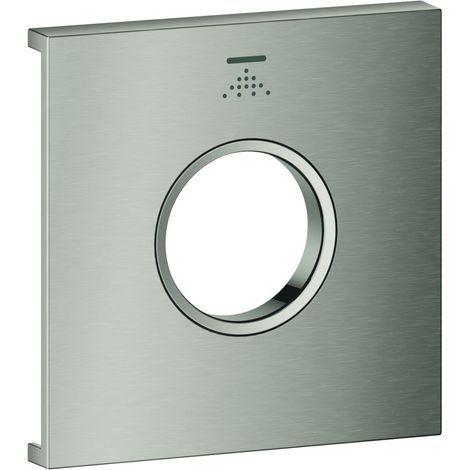 Grohe Grohtherm Aqua Tiles Metallplatte, Symbol Kopfbrause 5 für Grohtherm Aqua Tiles UP-Thermostate, Supersteel, 107173DC00 (1/3)
