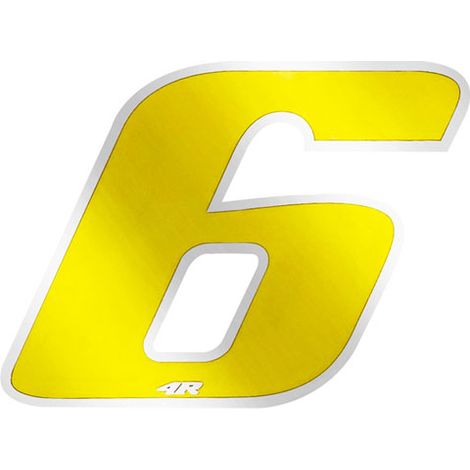 Numeri Gara Anodizzati 65 x 85 mm - Colore: GIALLO - Numeri: 6