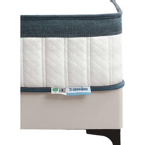 Matelas, Support Orthopédique à 7 Zones, Certifié OEKO-TEX, BLANC, Blanc et bleu, 120x200x25cm (1/2)