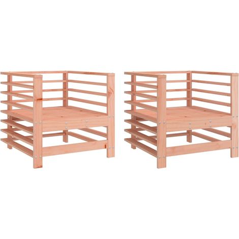 vidaXL Sedie da Giardino 2 pz in Legno Massello di Douglas