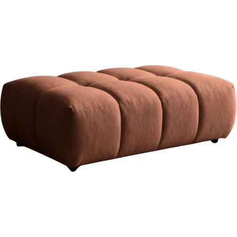 ALEXIA -Pouf en tissu bouclette Terracotta 120x60x40 (1/5)