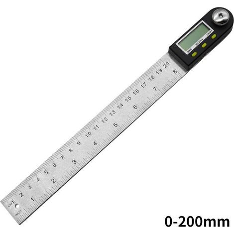 1 pièce Règle d'angle numérique, écran LCD, mesure 0°-360°, acier inoxydable, pour menuiserie, construction, dessin technique (1/5)