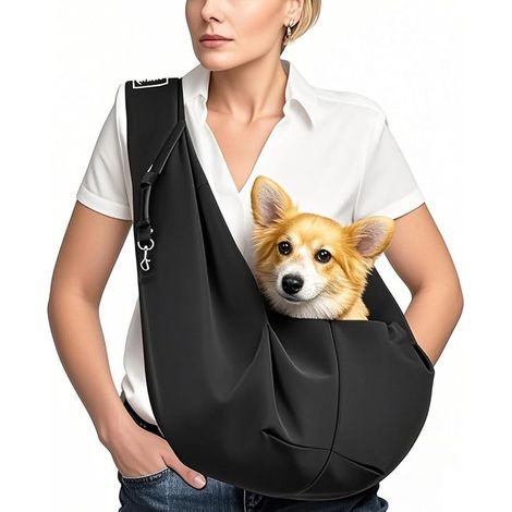 Travel Bag for Dogs Outdoor and Walking Transport for Dogs Cats up to 7.5 kg Black (1/5)