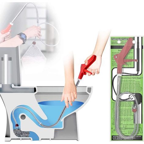 1.3m Furet Déboucheur Canalisation WC, Déboucheur à manivelle avec Griffe D'aigle (1/5)