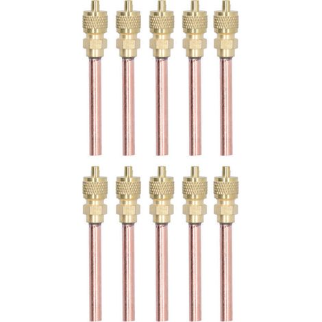 Vannes d'accès de remplissage de cvc 1/4SAE, 10 pièces, clapet anti-retour en laiton pour climatiseur R22 R12 R134. (1/4)