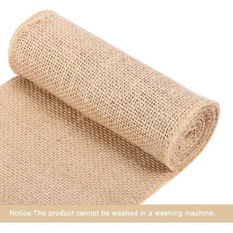 Chemin de table rustique en toile de jute naturelle, ruban de jute, pour loisirs créatifs, chaises, décoration intérieure, mariage, fête, 15 x 200 cm (1/4)
