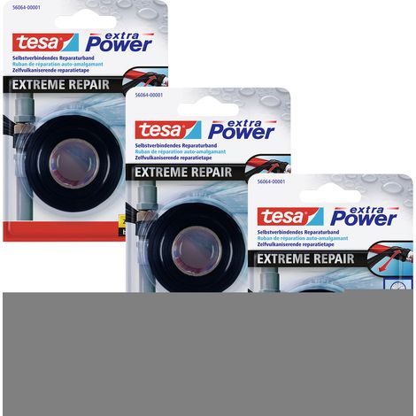 tesa EXTRA POWER 56064-00500-00 Reparaturband  Schwarz (L x B) 2.5 m x 19 mm 3 St.