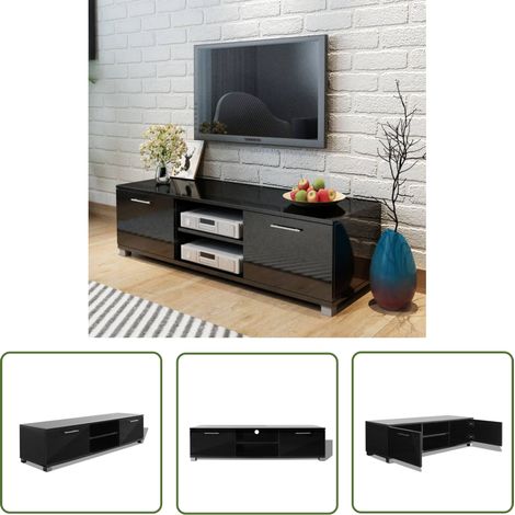 The Living Store TV-Schrank Hochglanz-Schwarz 120x40,5x35 cm - Fernseher Schrank - TV Möbel - Hifi Schrank - Wohnzimmerschrank - Multimedia Regal (1/5)