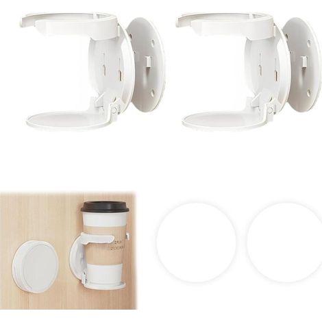 Bardusch-Lot de 2 supports universels blancs : porte-gobelet suspendu anti-déversement + compatible biberons, maison/voiture (1/5)