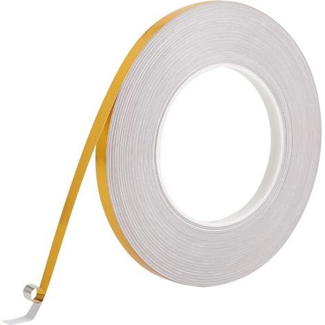 Ruban PVC plaqué or 50 m x 5 mm, ruban décoratif métallique effet brossé, application directe, effet miroir brillant, bordure autocollante (1/5)