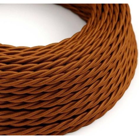 Cavo tessile al metro creative-cables effetto seta whiskey lucido tm22 2x0,75mm - xz2tm22 (1/4)