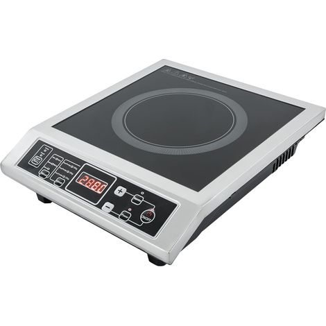 HAUTOUR Plaque de cuisson à induction 3500 W avec 8 niveaux de température (80-270 °C), IGBT, plaque de cuisson mobile avec minuterie, pour dortoir étudiant, camping-car, cuisine, 42 x 35 x 11 cm (1/5)