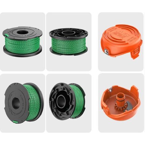 Set di 4 rulli verdi avvitabili per Black & Decker GL7033 GL8033 GL9035 A6482 (4 rulli avvitabili + 1 coprirullo) - tonchean