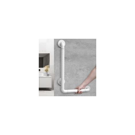 Rampe de Sécurité Blanche 40x60cm Poignée de Douche Acier Inoxydable, Adaptée aux Personnes Âgées et Handicapées
