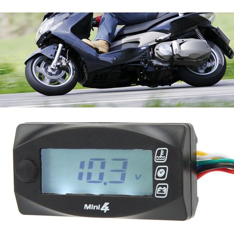 Modifikation für Motorrad DC12V universelles ultradünnes LCD-Temperaturmessgerät (Spannung + Zeit + Motortemperatur + Öltemperatur 4 in 1) mit 10mm M201.0 Zündkerzenstecker. (1/5)