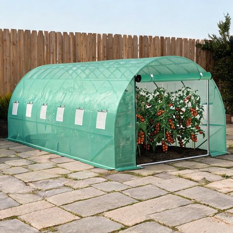 Serre de jardin en plastique acier 600 x 300 x 197 cm (1/5)