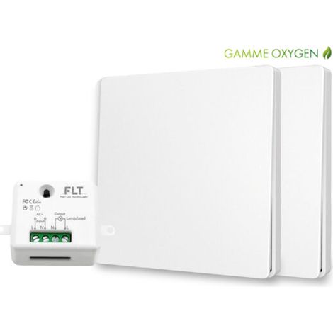 Kit interrupteur va-et-vient sans fil – 2 boutons poussoirs – Récepteur radio auto-alimenté – Compatible tous luminaires – Installation rapide (1/5)