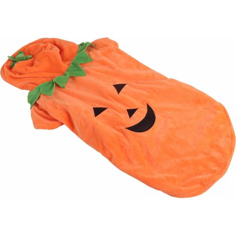 Déguisement citrouille d'Halloween pour chien, mignon et chaud, pour chiens moyens et grands, orange, taille 2XL (automne/hiver). (1/5)