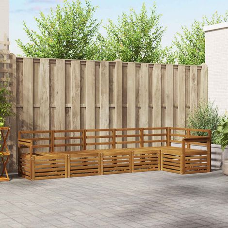Sofagarnituren 6 pcs Natur Massivholz Akazie (1/5)