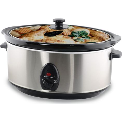 Mijoteuse Inox 6,5 L - Techwood TMJ-6507 - 320 W, Coloris Argent (1/2)