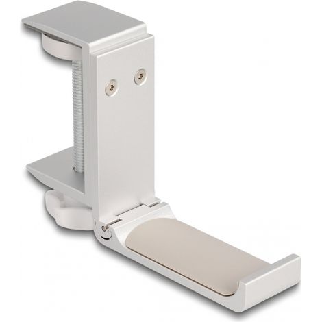 Delock Soporte para auriculares ajustable para colocar en escritorio, aluminio, plata