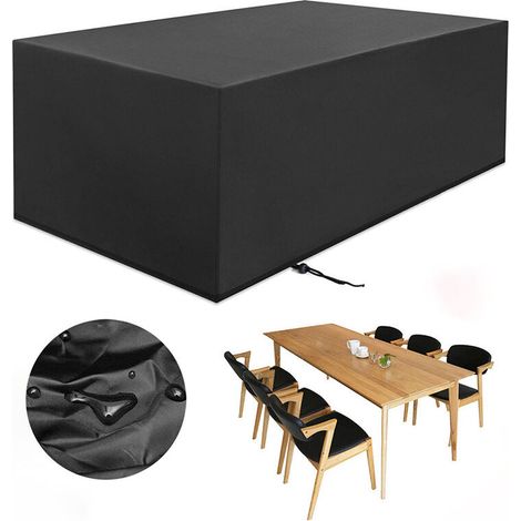 Housse Salon de Jardin, Housse Table de Jardin 210TD Tissu Oxford Imperméable Anti-UV Bâche Salon de Jardin Housse de Protection pour Tables de Jardin, Chaise, Canapé (200 160 70cm)