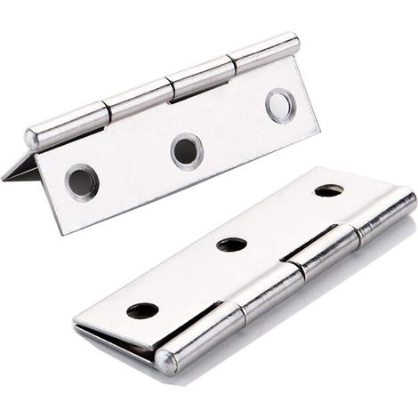 10 bisagras de acero inoxidable para puertas y muebles del hogar, de 75 mm x 50 mm. (1/4)