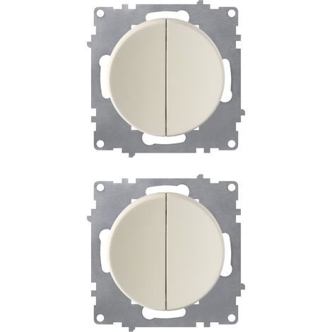 Interrupteur double, 1 voie (lot de 2) - beige