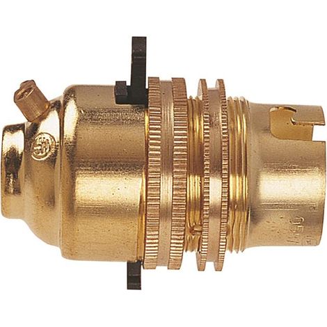 Dencon 101NB BC Brass 1/2in Switched Lamp Holder DCN101NB