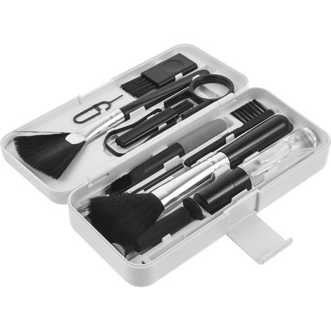 Kit de nettoyage électronique portable de 17 pièces- comprenant une brosse en microfibre et une boîte de rangement- adapté au nettoyage des claviers et des appareils électroniques à la maison ou au bu (1/5)