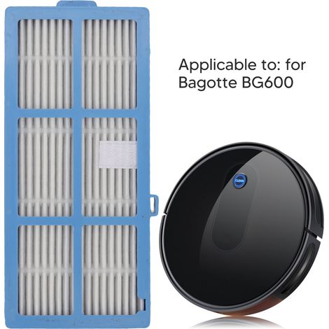 Ortviai Filtres d’aspirateur pour robot Balai Bagotte BG600 – Lot de 6 filtres HEPA en silicone et ABS (1/4)