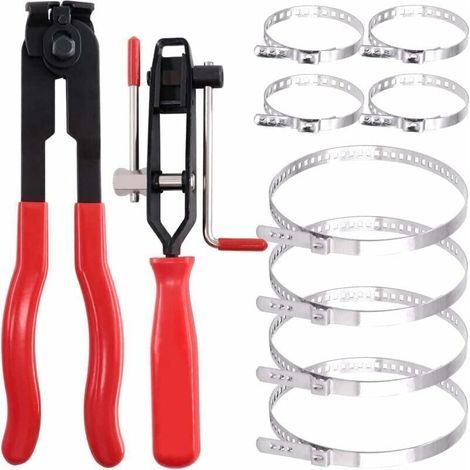 Pince Pour Collier De Serrage, 2 Pinces Pinces Collier Cardan Et Pince Colliers Bandes À Sertir Avec L’offre De 8 Pcs De Collier (1/5)