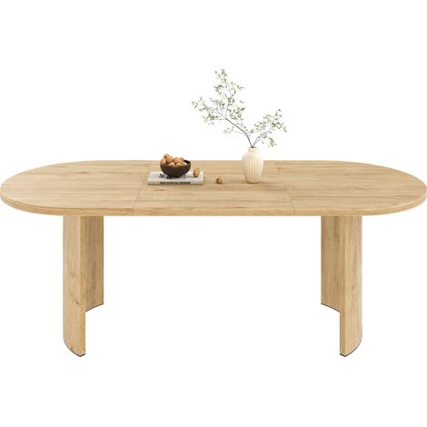 Mesa de comedor 200x90x75 cm de MDF acabado roble, tablero de 28 mm - MEUBLIV (1/5)