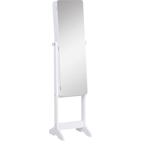 Armadio Portagioie e Trucchi con Specchio e Illuminazione LED Automatica Bianco 30x146x36 cm (1/5)